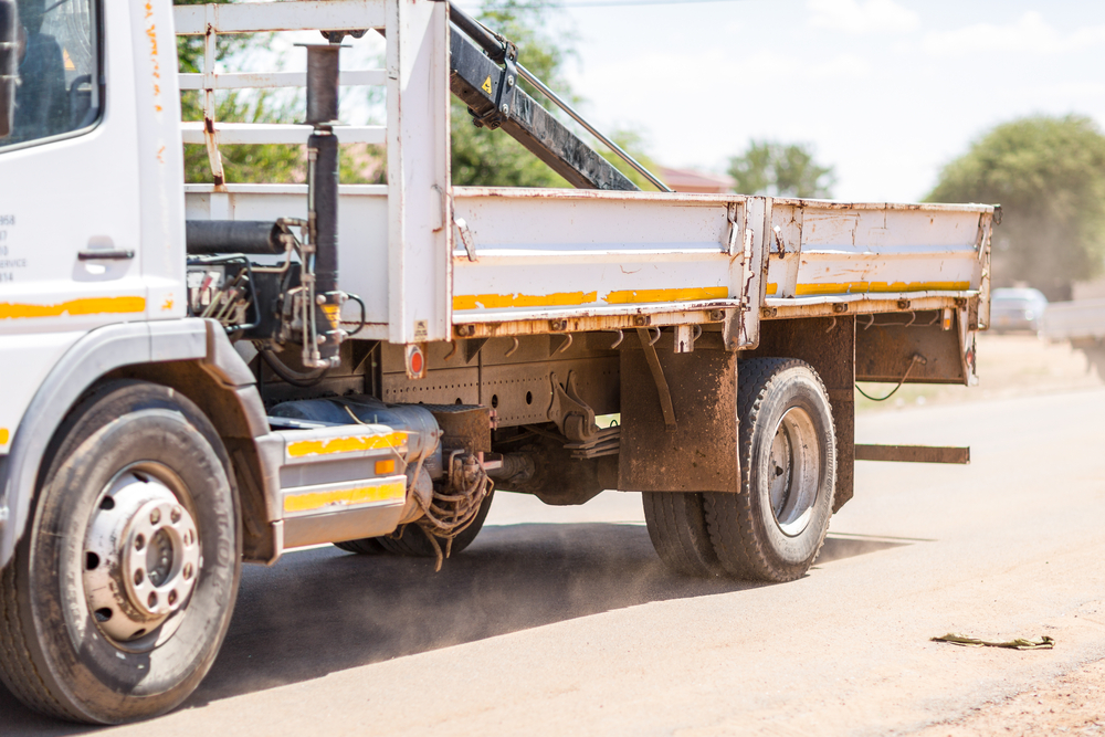 Towing track riding on the road