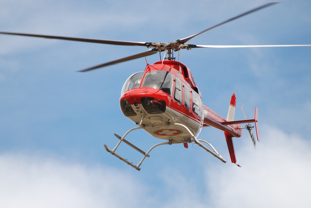 Emergency Medical Helicopter in flight