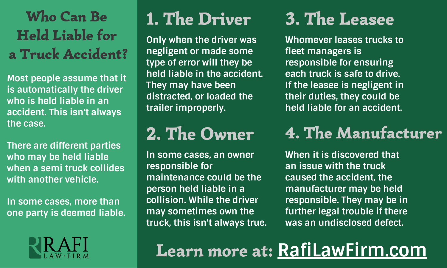 Who Can Be Held Liable for a Truck Accident infographic