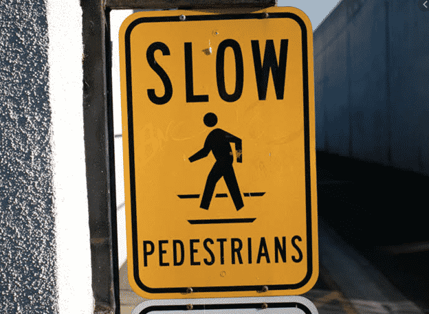 a pedestrian crossing sign