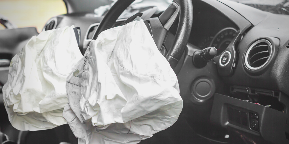 Airbags deployed in car