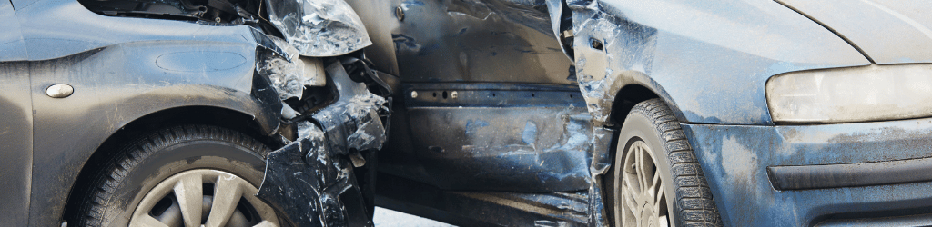 Two cars involved in an accident.